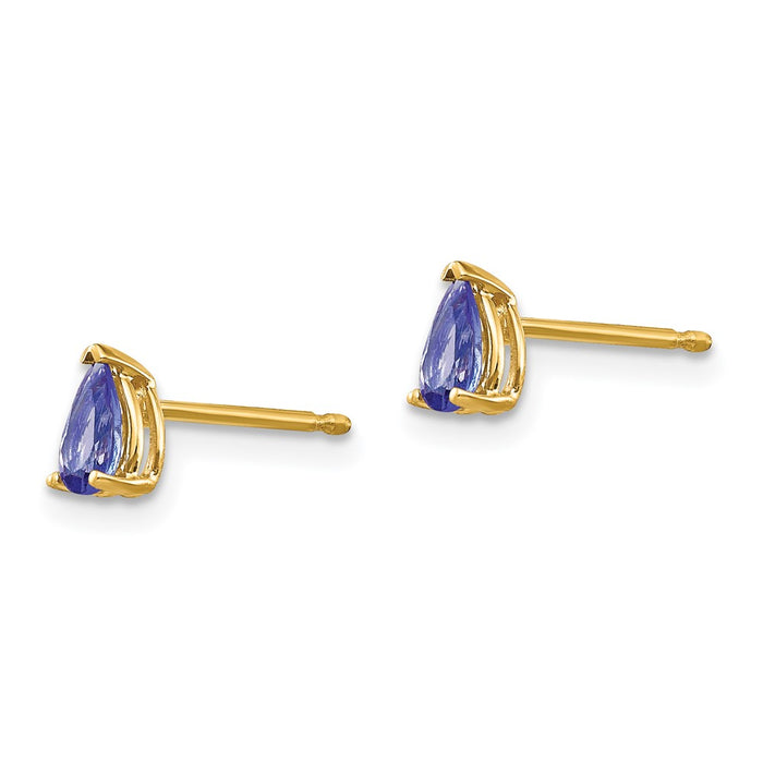 Designer 14K Gold Tanzanite Stud Earrings | Stylish & Affordable Elegance-2