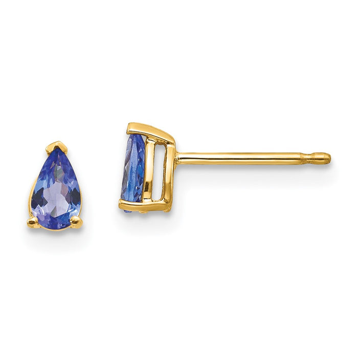 Designer 14K Gold Tanzanite Stud Earrings | Stylish & Affordable Elegance-1