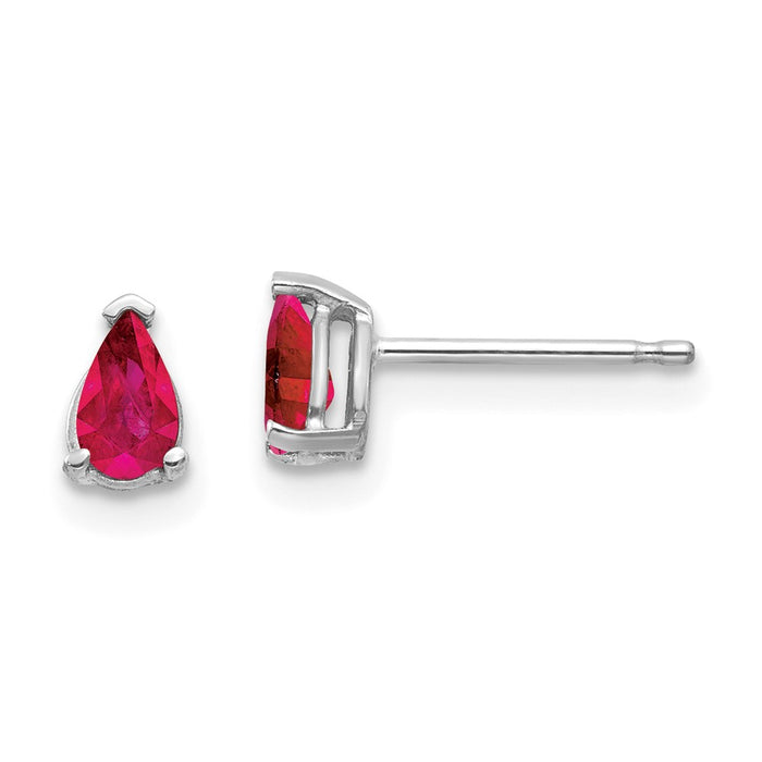 Shop Stylish 14K White Gold Ruby Stud Earrings - 0.85 Carat Luxury Jewelry-1