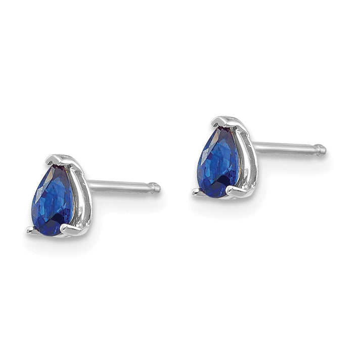 Exclusive 14K White Gold Sapphire Stud Earrings - Stylish, 1.5 Carat Value-2