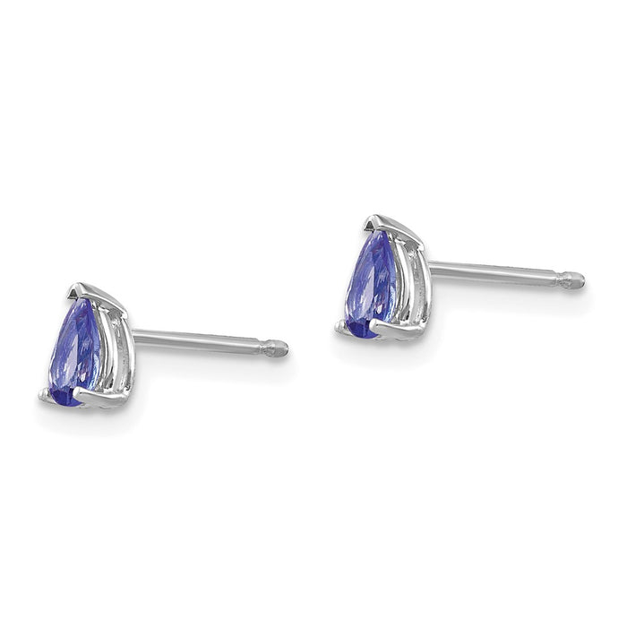 High-Quality 14K White Gold Tanzanite Stud Earrings - Stylish Value at Great Prices-2