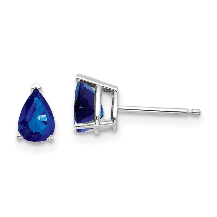Buy Stylish 14K White Gold Sapphire Stud Earrings | Affordable Luxury-1