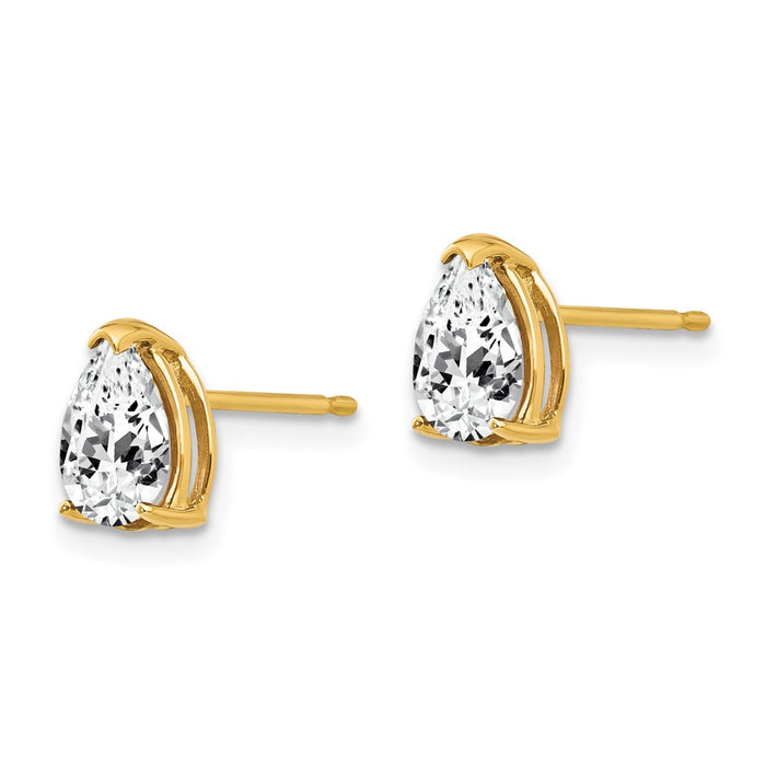 Buy Stylish 14K Gold Pear-Shaped Earrings with 7x5mm CZ - Affordable Luxury!-2