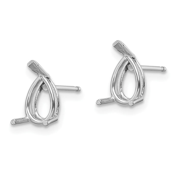 Buy Stylish 14K White Gold Pear-Shaped Earring Mountings - 7x5 Size-2