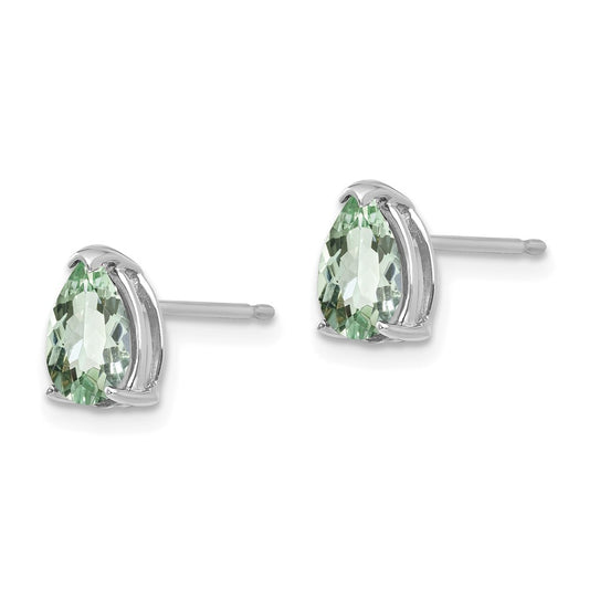 Shop Exclusive 14K Gold 7x5mm Pear-Shaped Green Quartz Earrings - Stylish Value!
