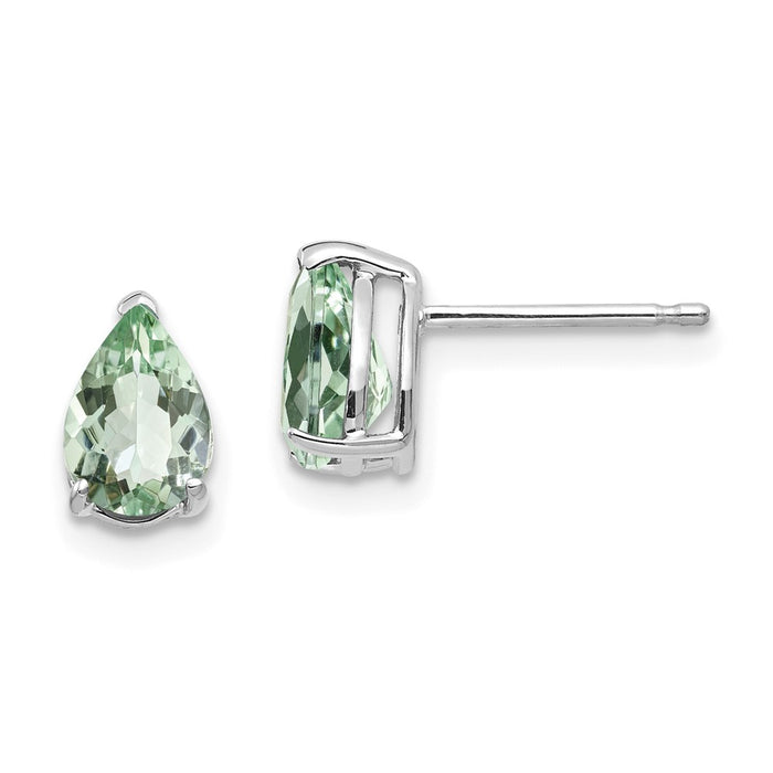 Shop Exclusive 14K Gold 7x5mm Pear-Shaped Green Quartz Earrings - Stylish Value!-1