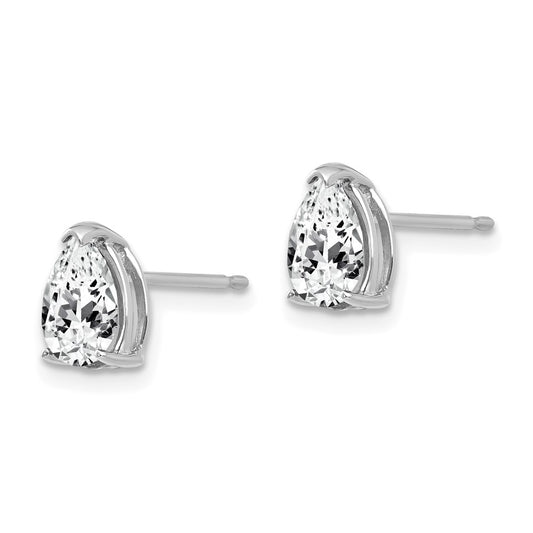 Shop Exclusive 14K White Gold Pear-Shaped Earrings - 7x5mm Cubic Zirconia Value