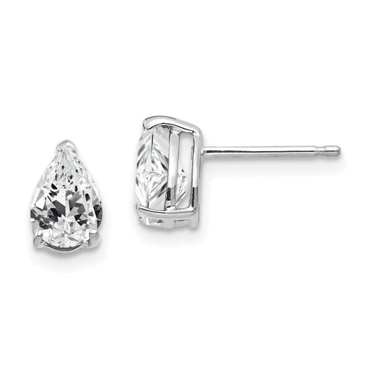 Shop Exclusive 14K White Gold Pear-Shaped Earrings - 7x5mm Cubic Zirconia Value