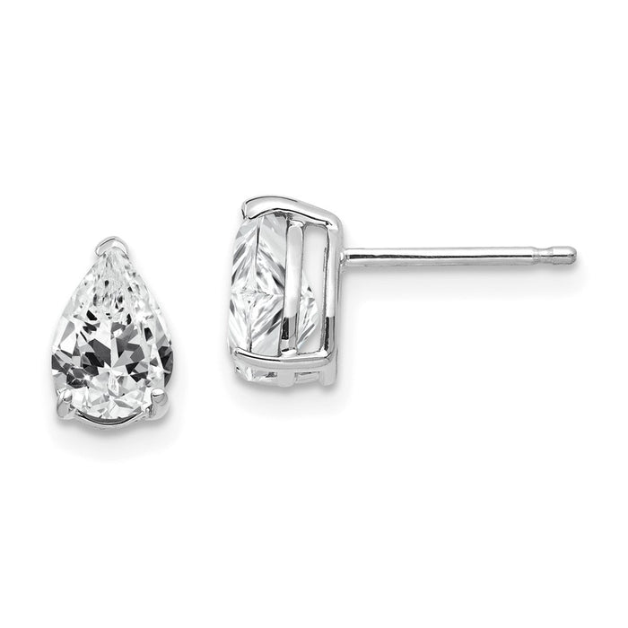 Shop Exclusive 14K White Gold Pear-Shaped Earrings - 7x5mm Cubic Zirconia Value-1