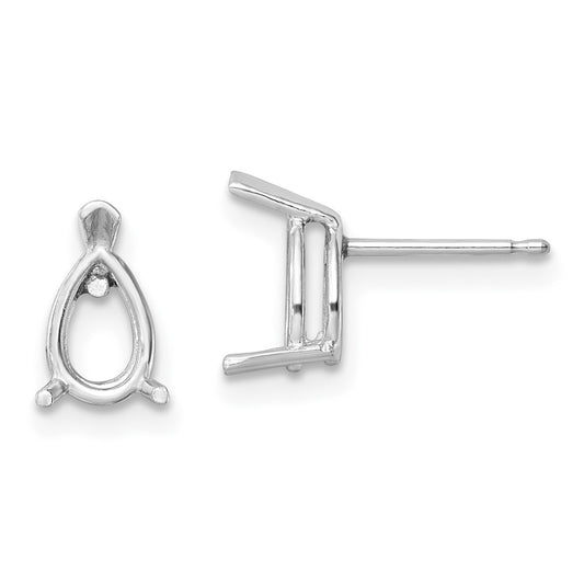 Buy Stylish 14K White Gold Pear-Shaped Earring Mountings - 7x5 Size