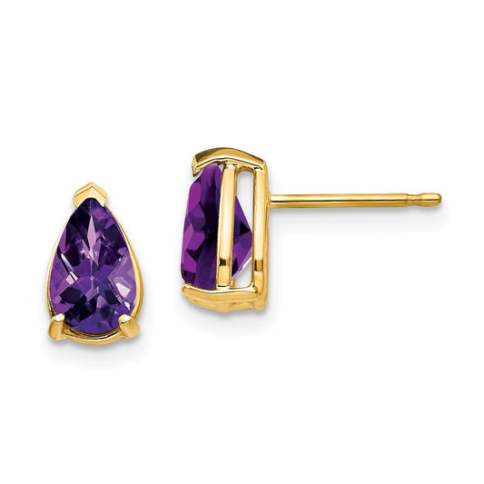 Shop Designer 14K Gold Pear-Shaped Amethyst Earrings | 8x5mm, Stylish Value