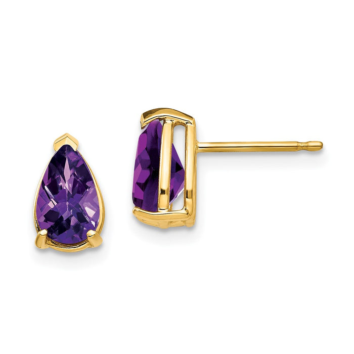 Shop Designer 14K Gold Pear-Shaped Amethyst Earrings | 8x5mm, Stylish Value-1