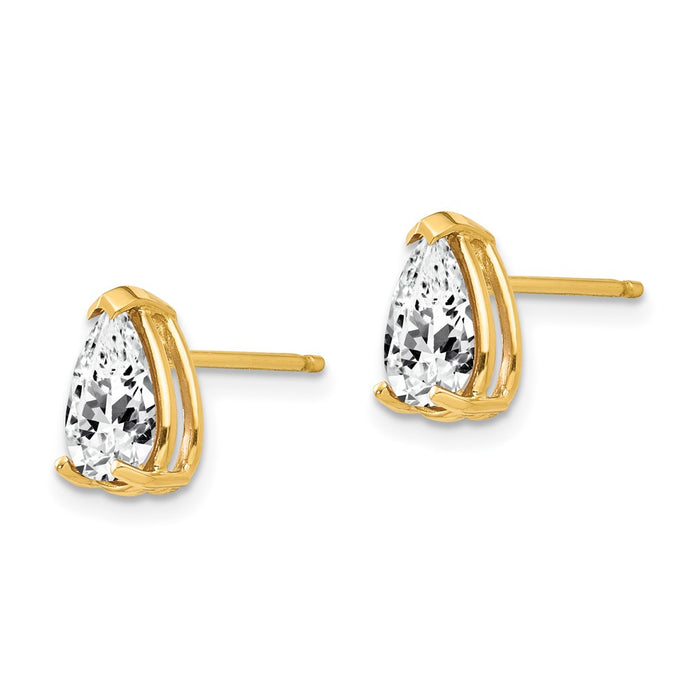 Buy 14K Gold 8x5mm Pear-Shaped CZ Earrings - Stylish Luxury at Great Price!-2