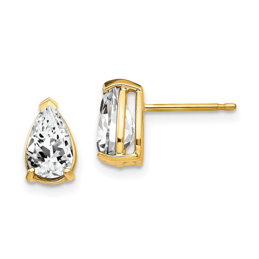 Buy 14K Gold 8x5mm Pear-Shaped CZ Earrings - Stylish Luxury at Great Price!