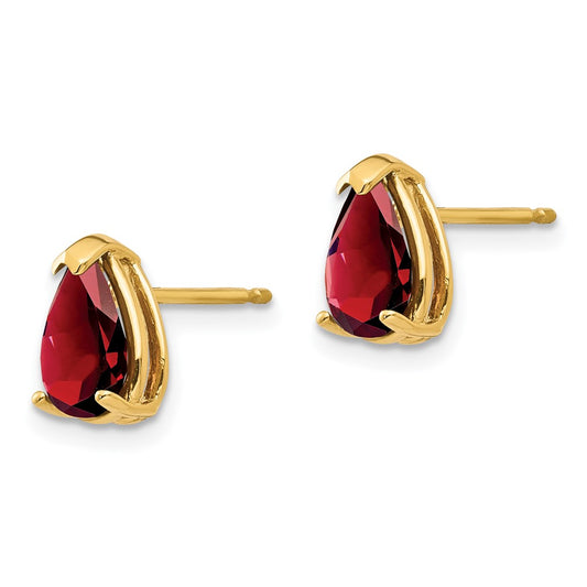 Exclusive 14K Gold 8x5mm Pear-Shaped Garnet Earrings - Stylish Luxury Value
