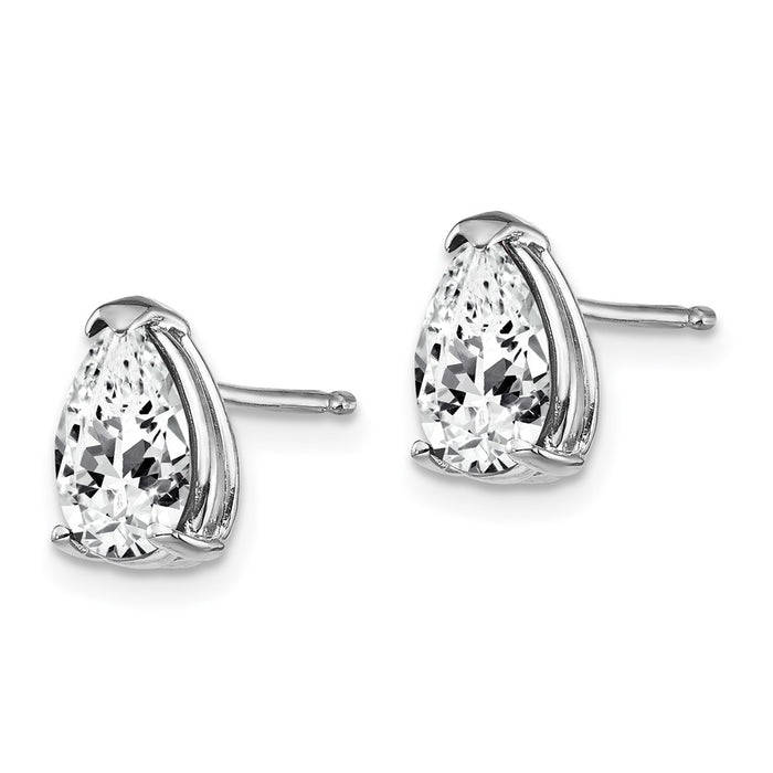 Shop Exclusive 14K White Gold Pear-Shaped Cubic Zirconia Earrings, 8x5mm-2
