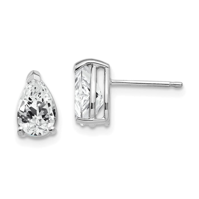 Shop Exclusive 14K White Gold Pear-Shaped Cubic Zirconia Earrings, 8x5mm-1