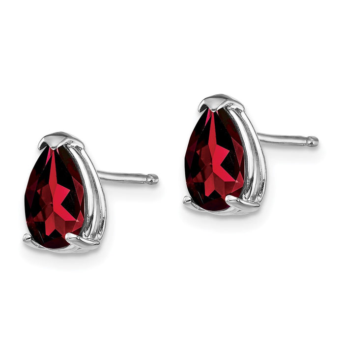 Shop Exclusive 14K White Gold Pear-Shaped Garnet Stud Earrings - Stylish Value-2