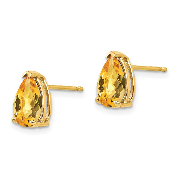 Shop Exclusive 14K Gold Pear-Shaped Citrine Earrings 9x6mm - Stylish Value!-2