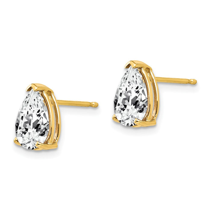 Buy Stylish 14K Gold 9x6mm Pear-Shaped Cubic Zirconia Earrings at Value Price-2