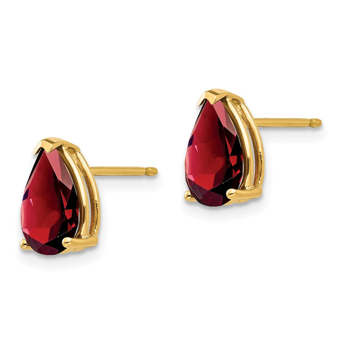 Exclusive 14K Gold Pear-Shaped Garnet Earrings 9x6mm - Stylish & Affordable!-2