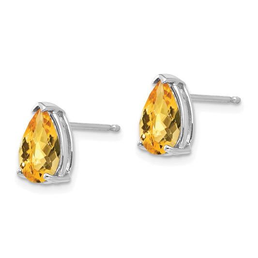 Shop Exclusive 14K White Gold Citrine Earrings - 9x6mm, Stylish & Affordable