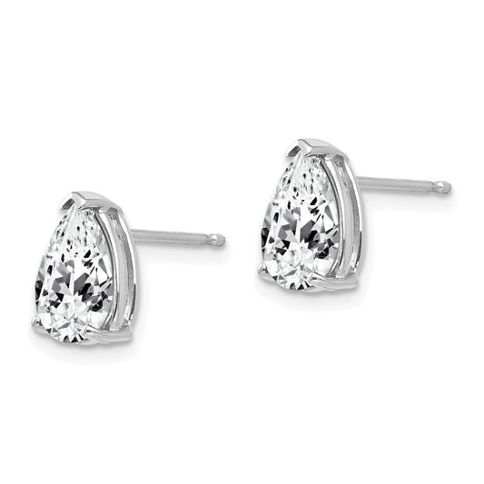 High-Quality 14K White Gold Earrings with 9x6mm Cubic Zirconia | Stylish Value