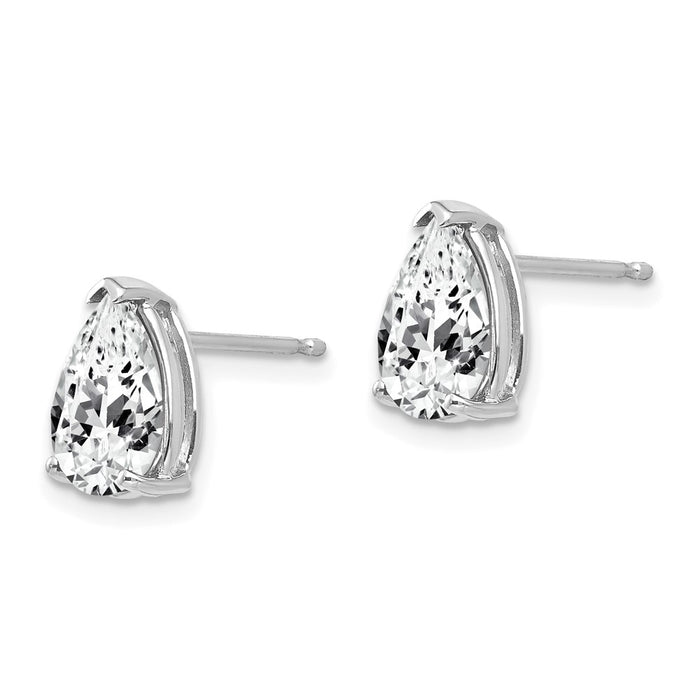 High-Quality 14K White Gold Earrings with 9x6mm Cubic Zirconia | Stylish Value-2
