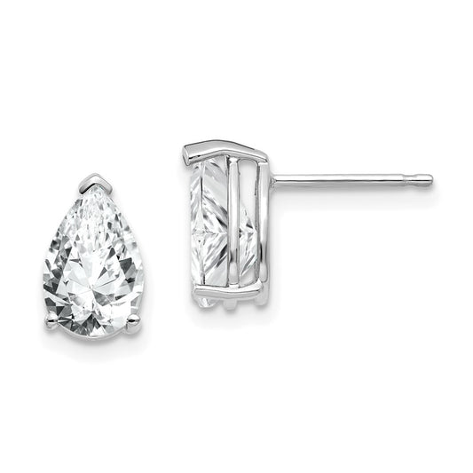 High-Quality 14K White Gold Earrings with 9x6mm Cubic Zirconia | Stylish Value