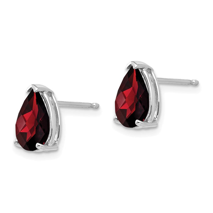 Shop Exclusive 14K White Gold Garnet Earrings - 9x6mm, Stylish & Affordable!-2