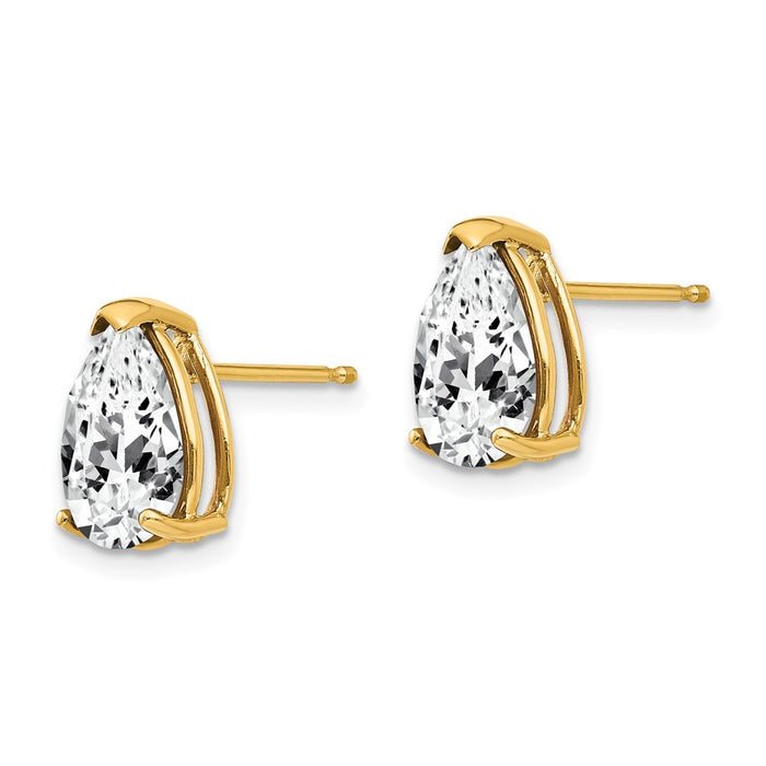 Buy Stylish 14K Gold Earrings with 10x7mm Pear-Shaped Cubic Zirconia-2