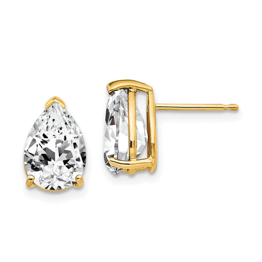 Buy Stylish 14K Gold Earrings with 10x7mm Pear-Shaped Cubic Zirconia