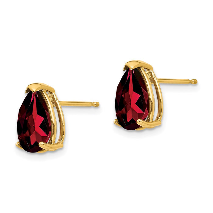 Buy 14K Gold Garnet Pear-Shaped Stud Earrings - Stylish Luxury Jewelry-2