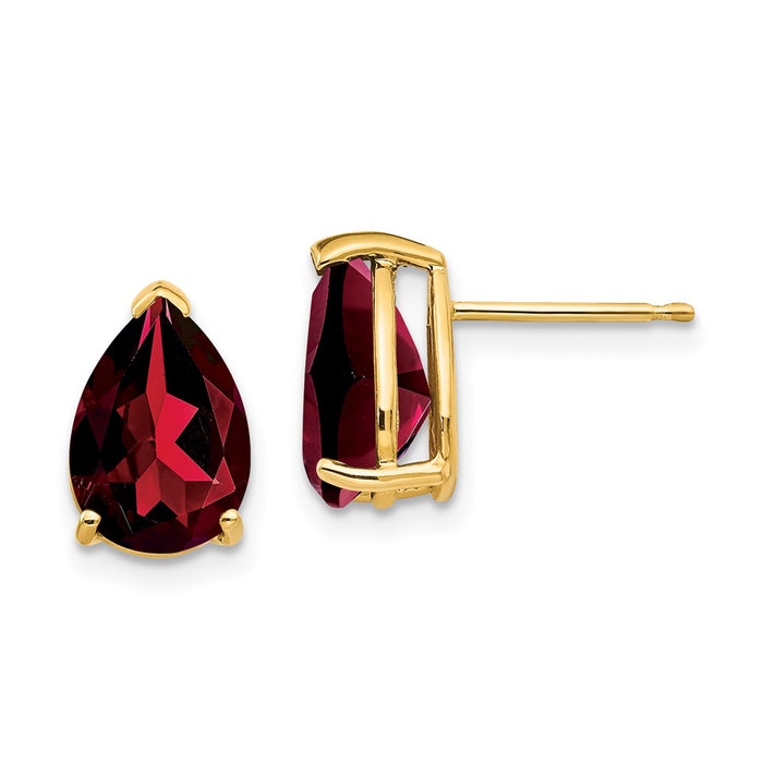 Buy 14K Gold Garnet Pear-Shaped Stud Earrings - Stylish Luxury Jewelry-1