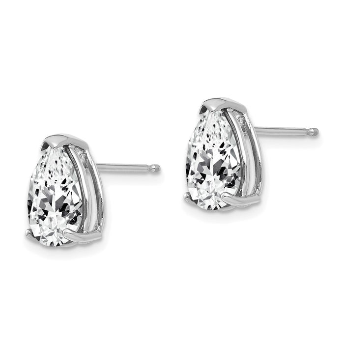 Buy Exclusive 14K White Gold Pear-Shaped Cubic Zirconia Stud Earrings - Stylish Value-2