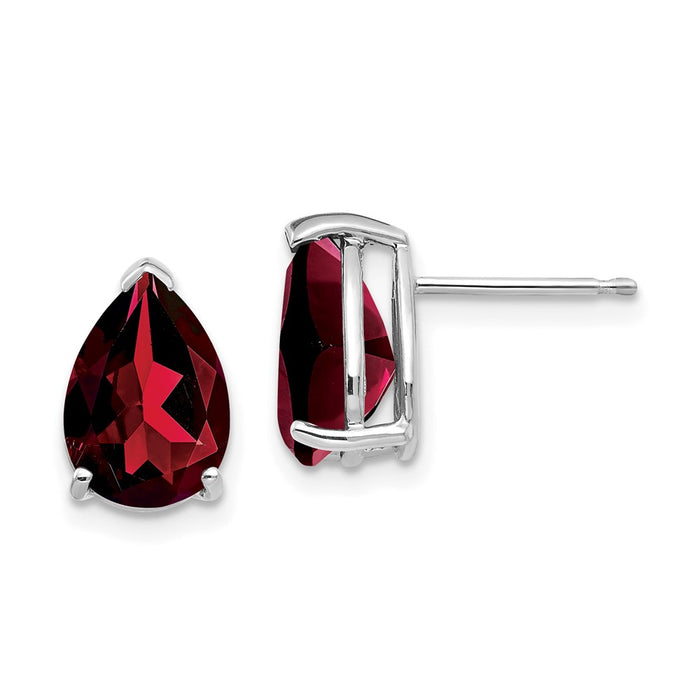 Shop Exclusive 14K White Gold Pear-Shaped Garnet Earrings - 10x7mm Luxury-1