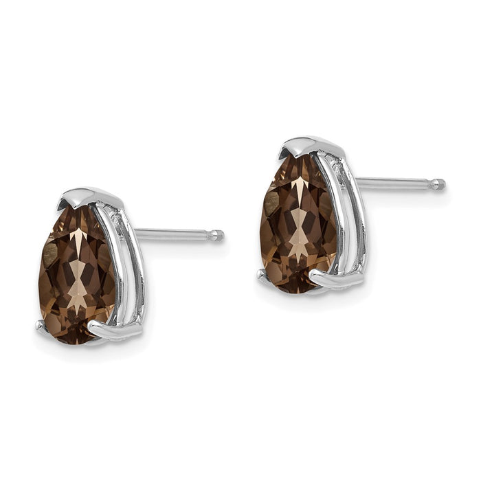 Shop Stylish 14K Gold Pear-Shaped Smoky Quartz Earrings - 10x7mm Luxury Value-2