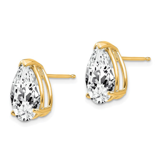 Shop Stylish 14K Gold Earrings with 12x8mm Pear-Shaped Zirconia - Luxury Value