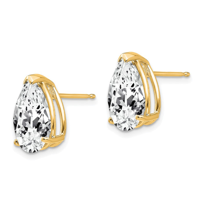 Shop Stylish 14K Gold Earrings with 12x8mm Pear-Shaped Zirconia - Luxury Value-2