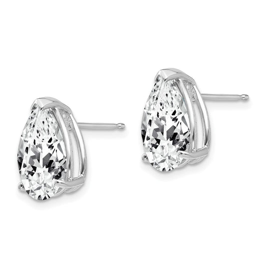 Buy Stylish 14K White Gold Earrings with 12x8mm Cubic Zirconia - Luxury Value!