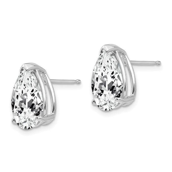 Buy Stylish 14K White Gold Earrings with 12x8mm Cubic Zirconia - Luxury Value!-2