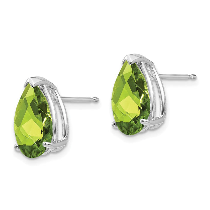 Buy Exclusive 14K White Gold Peridot Stud Earrings - Stylish & Affordable Value!-2