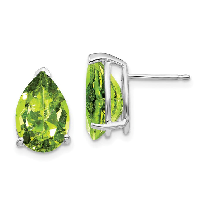 Buy Exclusive 14K White Gold Peridot Stud Earrings - Stylish & Affordable Value!-1