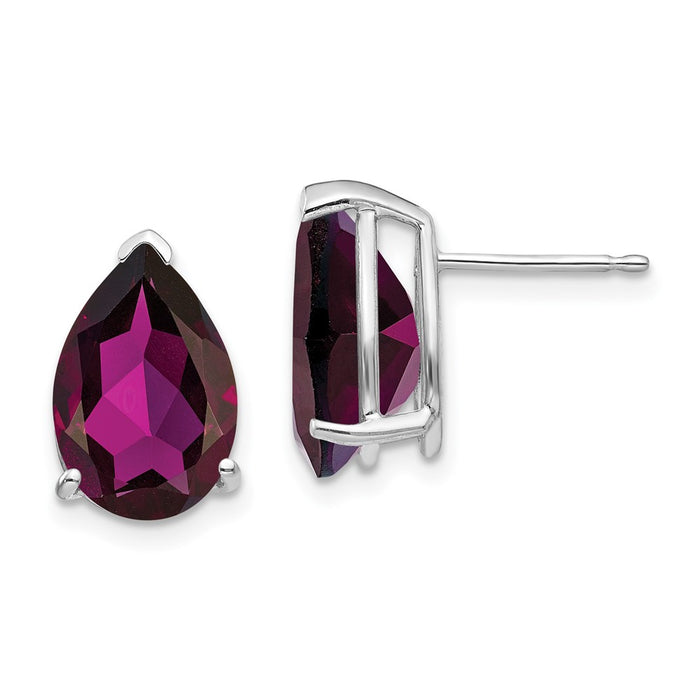 Shop Stylish 14K White Gold Pear-Shaped Rhodolite Garnet Earrings - 12x8mm-1