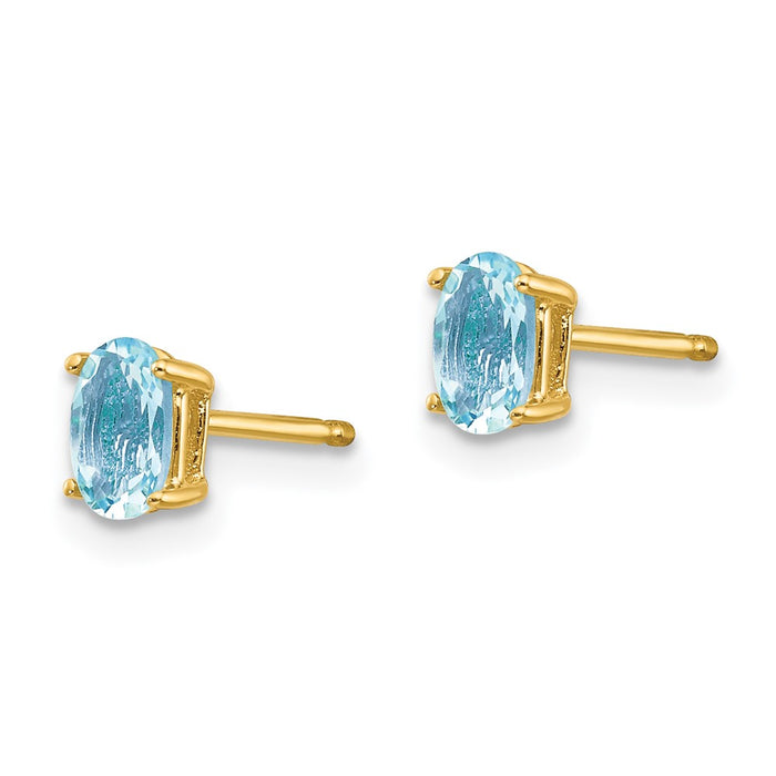 Buy Stylish 14K Gold Aquamarine Stud Earrings - 1.5 Carats, Affordable Luxury-2