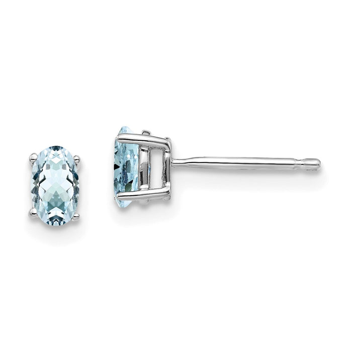 Shop Stylish 14K White Gold Aquamarine Drop Earrings - Luxurious Design, 2 Carats-1