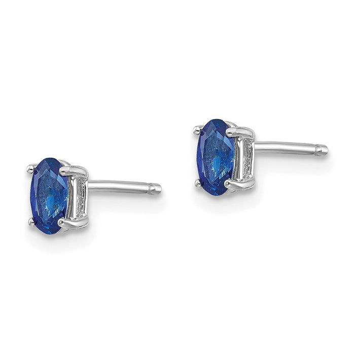 High-Quality 14K White Gold Sapphire Stud Earrings - Stylish Luxury Accessory-2