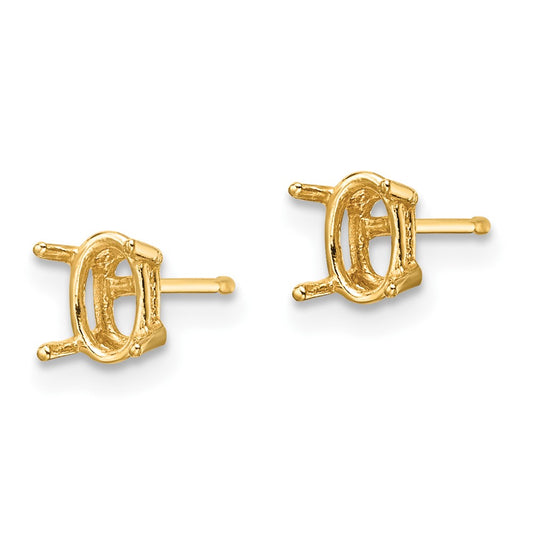Buy Affordable 14K Gold Oval Earring Settings - 6x4mm Luxury Design