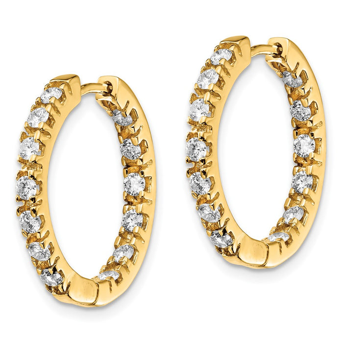 Exclusive 14K Gold AA Diamond Hinged Hoop Earrings - Stylish, Affordable Luxury-2
