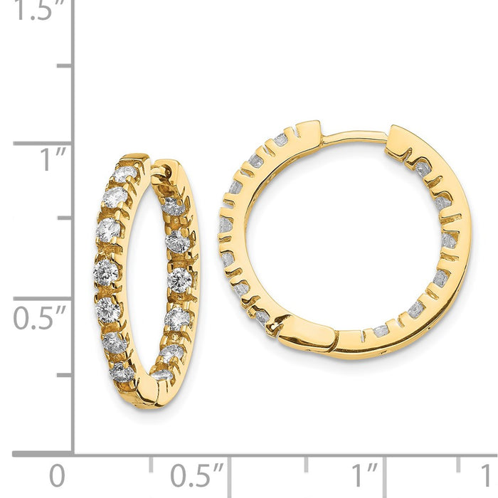 Shop Stylish 14K Gold Diamond-Accented Hinged Hoop Earrings - Luxury Value!-3